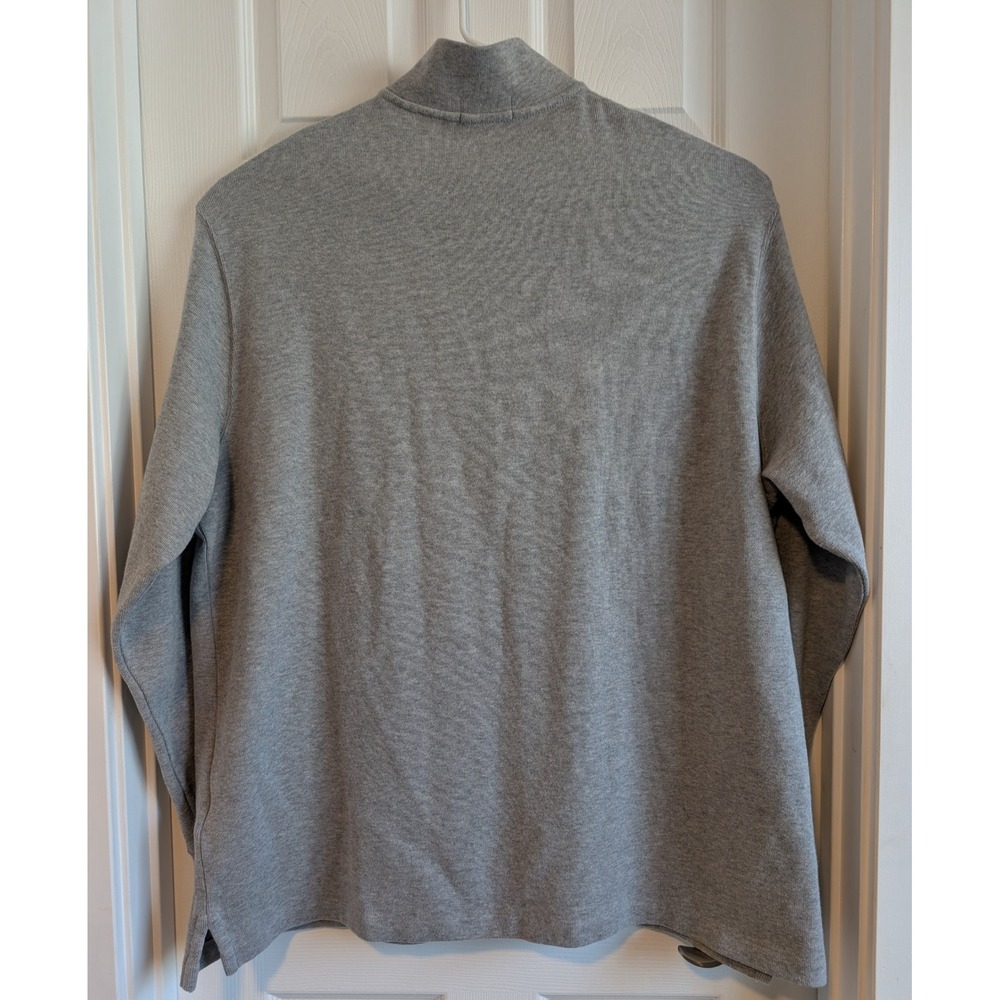 Polo Ralph Lauren Mens 2XLT Heather Grey 1/4 Zip Cotton Pullover Sweater NICE! - Picture 5 of 6